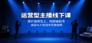 运营型主播线下课：提价值降互上、四部曲起号、选品与人性话术实操指南-离锋创库