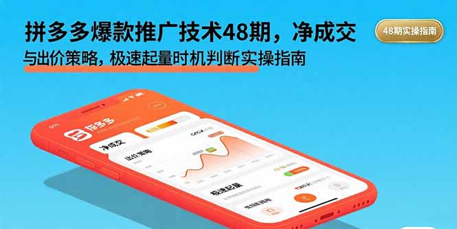 拼多多爆款推广技术48期，净成交与出价策略，极速起量时机判断实操指南-离锋创库