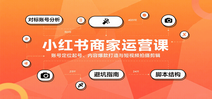 小红书商家运营课，账号定位起号、内容爆款打造与短视频拍摄剪辑-离锋创库