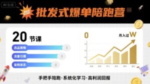 批发式爆单陪跑营，20节课带你实现批发式爆单，带你经松月入过W-离锋创库