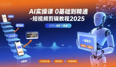 【精】AI实操课0基础到精通-短视频剪辑教程2025-离锋创库