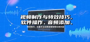 视频制作与特效技巧：软件操作、音频添加、特效制作、去重手法及精准营销等实用内容-离锋创库
