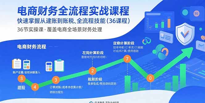 电商财务全流程实战课程：快速掌握从建账到报税的全流程技能(36节课-离锋创库
