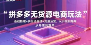 拼多多无货源电商玩法:基础搭建+供应链管理+流量运营,从开店到爆单-离锋创库