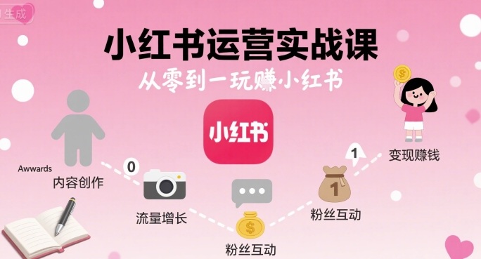 小红书运营实战课，从零到一玩賺小红书-离锋创库