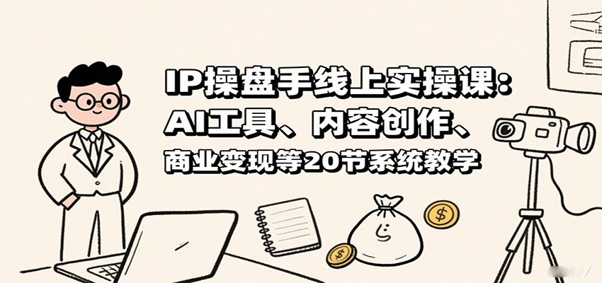 IP操盘手线上实操课：AI工具、内容创作、商业变现等20节系统教学-离锋创库