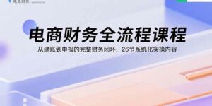 电商财务全流程课程：从建账到申报的完整财务闭环，26节系统化实操内容-离锋创库