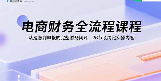 电商财务全流程课程：从建账到申报的完整财务闭环，26节系统化实操内容-离锋创库