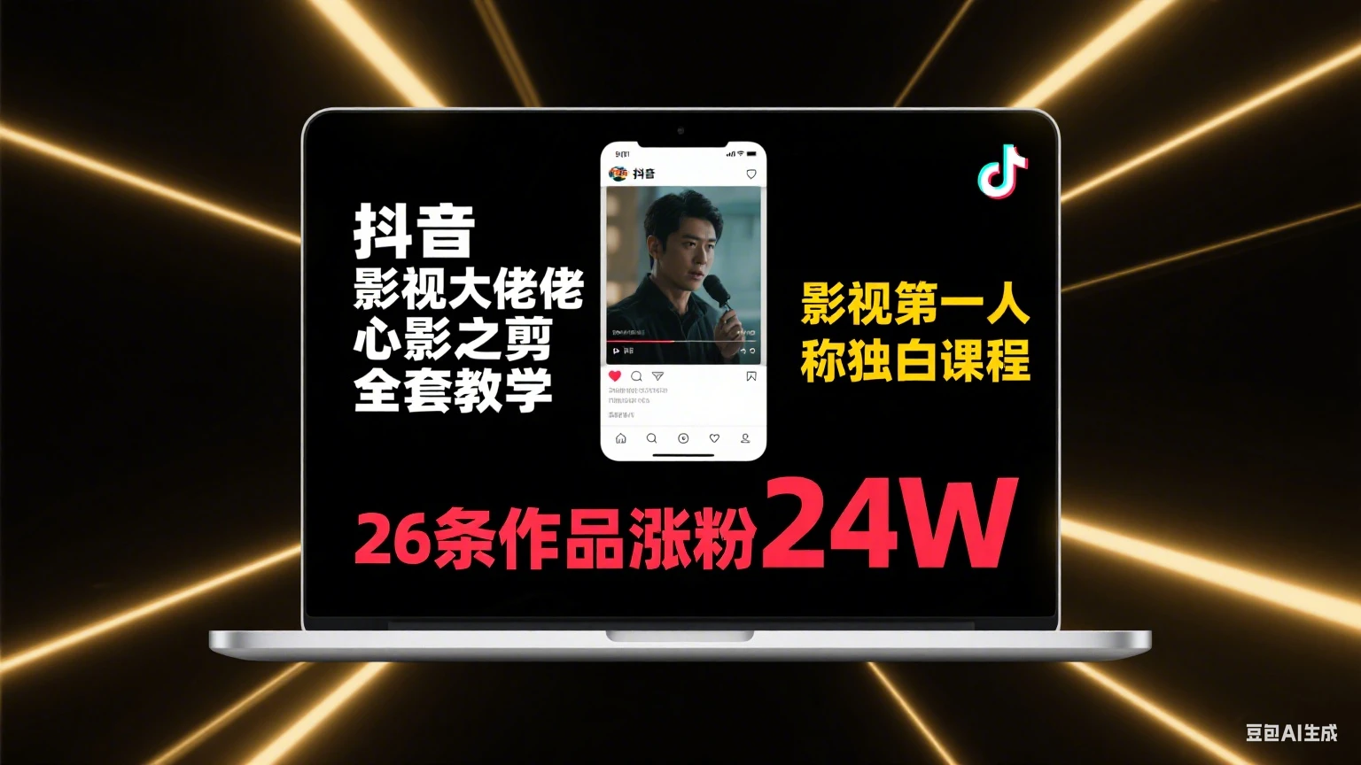 【精】抖音影视大佬心影之剪全套教学，影视第一人称独白课程，26条作品涨粉24W-离锋创库