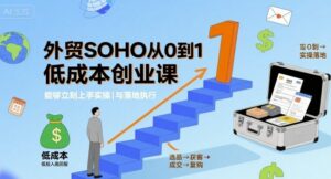 外贸SOHO从0到1低成本创业课,能够立刻上手实操与落地执行-离锋创库