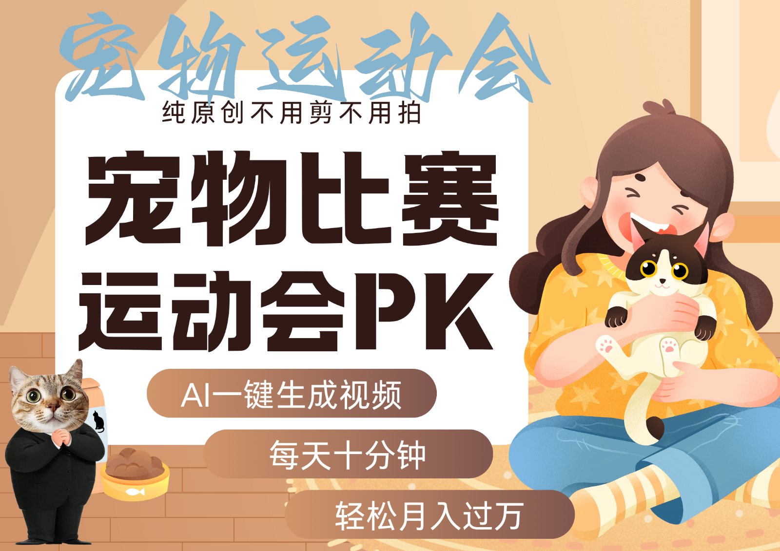 AI萌宠运动员跳水 射击 篮球 足球比赛 每天十分钟 附详细提示词文案库 代替做…-离锋创库