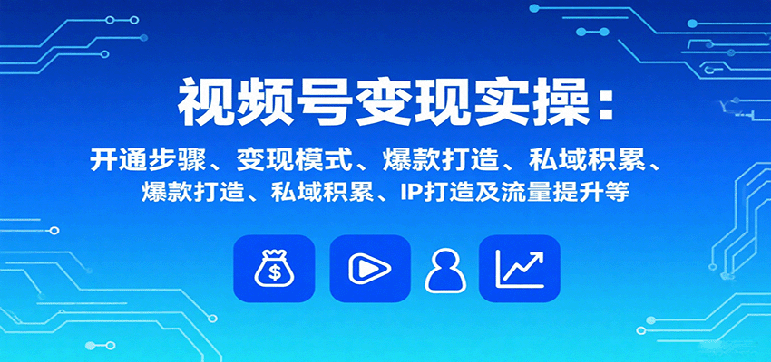 视频号变现实操，含开通步骤、变现模式、爆款打造、私域积累、IP打造及流量提升等-离锋创库