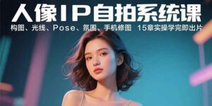人像IP自拍系统课:构图、光线、Pose、氛围、手机修图 15章实操学完即出片-离锋创库