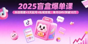 2025盲盒爆单课,抖店搭建+5天起号+私域变现,单月GMV突破10万-离锋创库