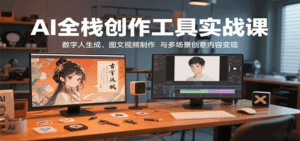AI全栈创作工具实战课：数字人生成、图文视频制作与多场景创意内容变现-离锋创库