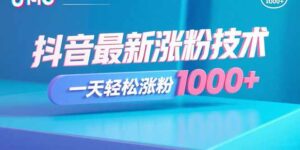 抖音最新涨粉技术，一天轻松涨粉1000+-离锋创库