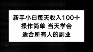 新手小白每天收入100+，操作简单 当天学会 ，适合所有人的副业-离锋创库
