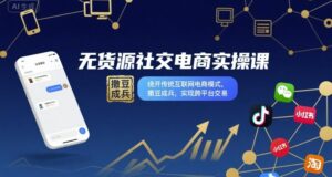 无货源社交电商实操课，绕开传统互联网电商模式，撒豆成兵，实现跨平台交易-离锋创库