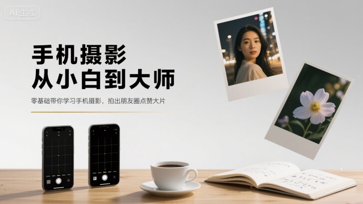 手机摄影从小白到大师，零基础带你学习手机摄影，拍出朋友圈点赞大片-离锋创库