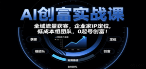 AI创富实战课:企业家IP定位,全域流量获客,低成本组团队,0起号创富!-离锋创库