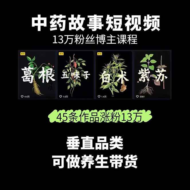 图片[1]-中药文化赛道：溯源故事开发，AI工具实战，平台运营，全方位解锁中医流量变现新路径-离锋创库