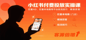 小红书付费投放实操课：巨量AD、巨量本地推等平台投流技巧精准获客-离锋创库