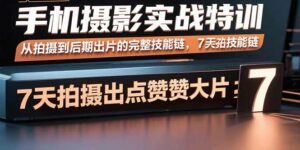 手机摄影实战特训，从拍摄到后期出片的完整技能链，7天拍出点赞大片-离锋创库