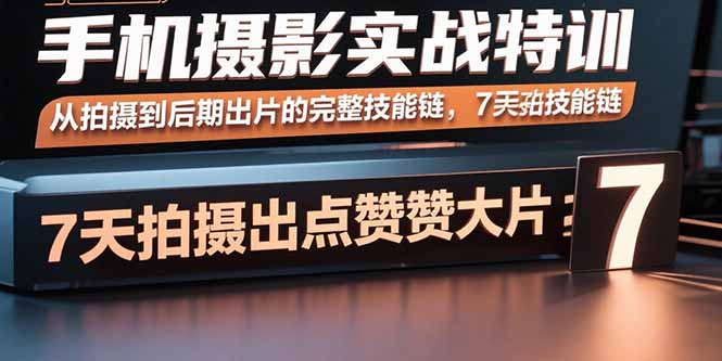 手机摄影实战特训，从拍摄到后期出片的完整技能链，7天拍出点赞大片-离锋创库