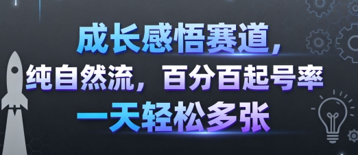 成长感悟赛道，纯自然流，百分百起号率 一天轻松多张-离锋创库