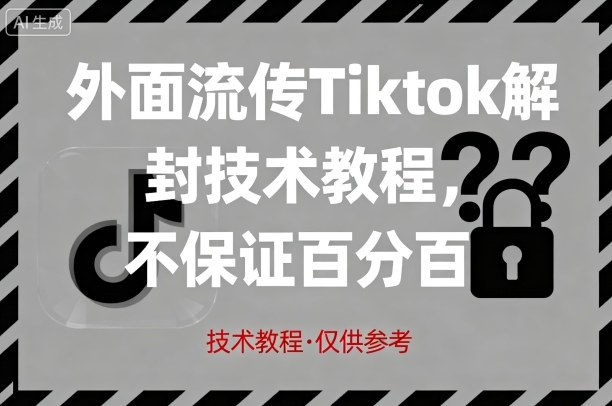 外面流传Tiktok解封技术教程，不保证百分百，具体自测-离锋创库