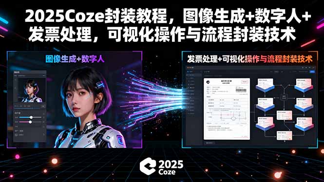 2025Coze封装教程，图像生成+数字人+发票处理，可视化操作与流程封装技术-离锋创库