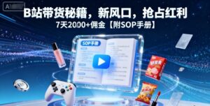 B站带货秘籍,新风口,抢占红利,7天2k+佣金【附SOP手册】-离锋创库