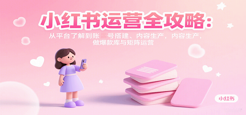小红书运营全攻略:从平台了解到账号搭建、内容生产,做爆款库与矩阵运营-离锋创库