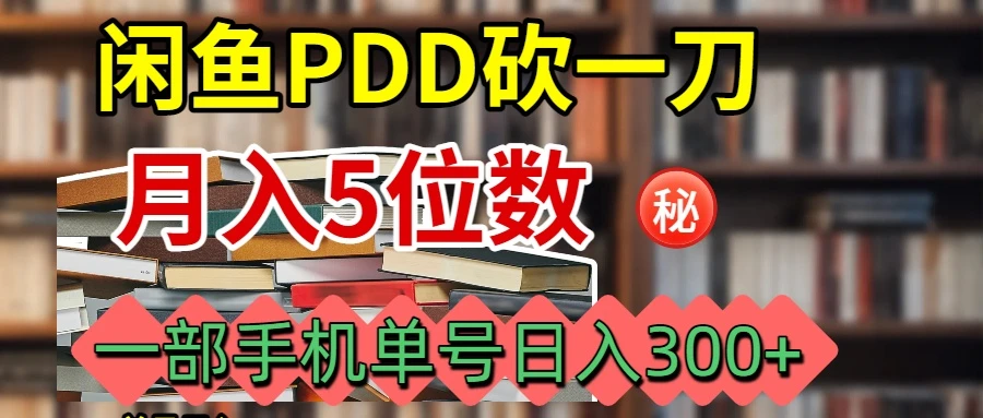 闲鱼PDD砍一刀月入5W+实操流程-离锋创库