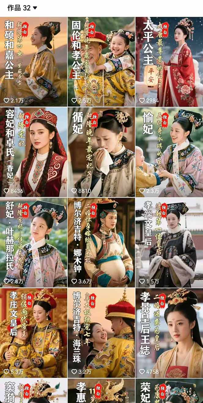 【精】一念秋辞，历史女性人物创作课：独白文案+AI克隆+蒙版剪辑，3个月涨粉22w+副业月入3w-创业猫