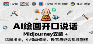 AI绘画开口说话，Midjourney安装 + 绘图出图，小和尚修图、换衣与说话视频制作-离锋创库