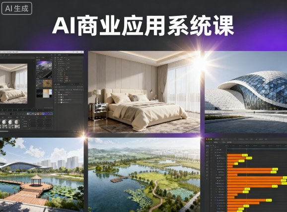 AI商业应用系统课，室内-软装-建筑-景观，智能设计+效果图+动画画实战-离锋创库