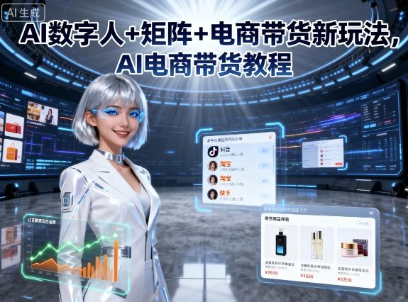 AI数字人+矩阵+电商带货新玩法，AI电商带货教程-离锋创库