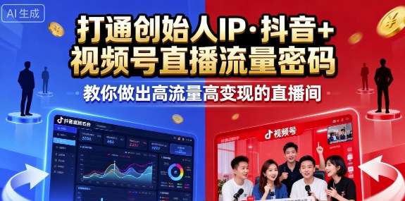 25年直播9-10两期线下课，打通创始人IP，抖音+视频号直播流量密码，教你做出高流量高变现的直播间-离锋创库