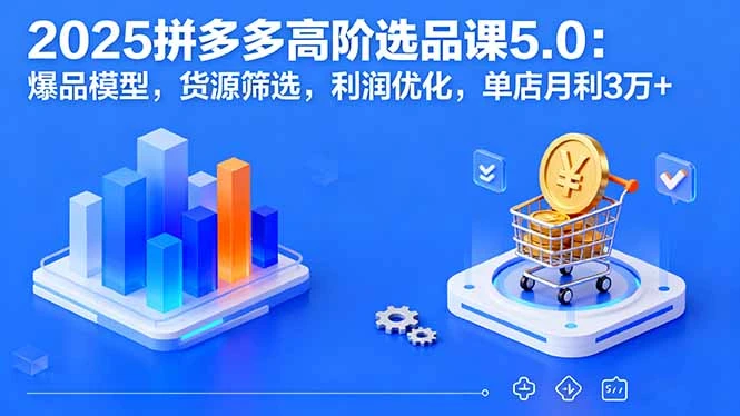 【精】2025拼多多高阶选品课5.0：爆品模型，货源筛选，利润优化，单店月利3万+-离锋创库