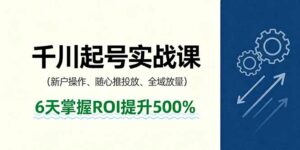 抖音千川起号实战课,新户操作,随心推投放,全域放量,6天掌握ROI提升500%-离锋创库
