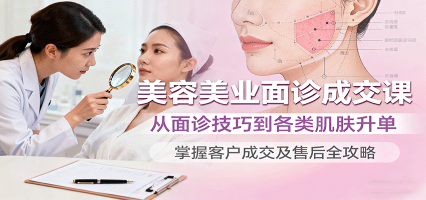 美容美业面诊成交课，从面诊技巧到各类肌肤升单，掌握客户成交及售后全攻略-离锋创库