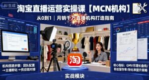 淘宝直播运营实操课【MCN机构】，从0到1做一家月销千W的直播机构-离锋创库