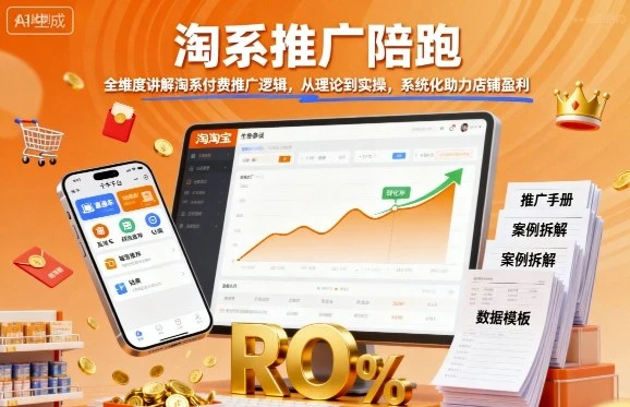 【精】淘系推广陪跑，全维度讲解淘系付费推广逻辑，从理论到实操，系统化助力店铺盈利-离锋创库