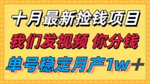 十月最强无门槛捡钱项目，支付宝分成代运营，我们干活，你分钱！单号月产1w＋-离锋创库