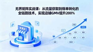 无界矩阵实战课:从流量获取到爆单转化的全链路技术,实现店铺GMV提升200%-离锋创库