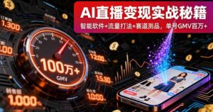 AI直播变现实战9月线下课:智能软件+流量打法+赛道测品,单号GMV百万+-离锋创库