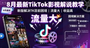 8月最新TikTok影视解说教学,新版解决TK目前困境,流量大,收益高-离锋创库