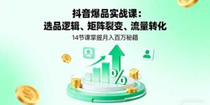 抖音爆品实战课:选品逻辑、矩阵裂变、流量转化,14节课掌握月入百万秘籍-离锋创库