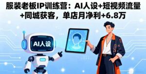服装老板IP训练营:AI人设+短视频流量+同城获客,单店月净利+6.8万-离锋创库